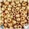BeadTin Gold Ashed Pearl 9mm Barrel Plastic Pony Beads (500pcs)